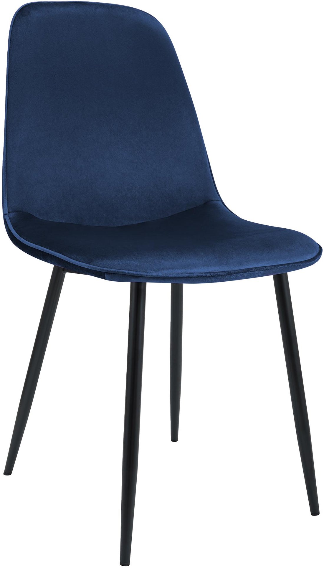 Donkerblauwe Fluwelen Eetkamerstoel - Keukenstoel - Hoog Zitcomfort, Stevig Frame Kleur donkerblauw