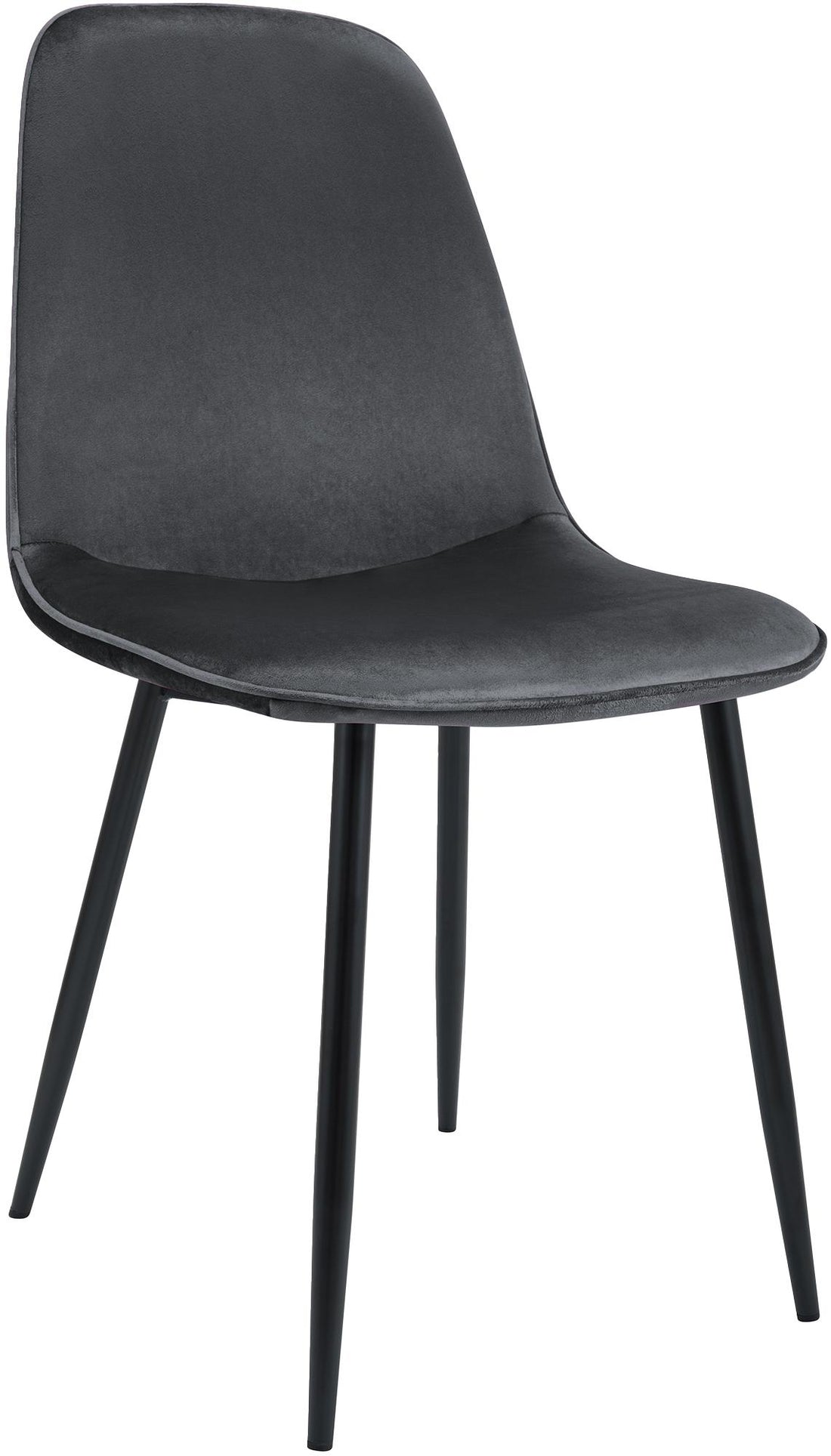 Donkergrijze Eetkamerstoel - Fluwelen Stoel, Ultiem Zitcomfort, Velvet Bekleding Kleur donkergrijs
