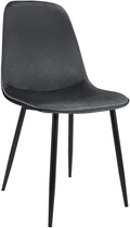 Donkergrijze Eetkamerstoel - Fluwelen Stoel, Ultiem Zitcomfort, Velvet Bekleding Kleur donkergrijs