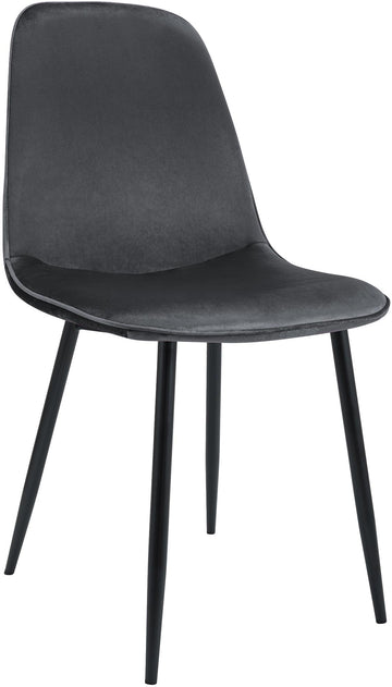 Donkergrijze Eetkamerstoel - Fluwelen Stoel, Ultiem Zitcomfort, Velvet Bekleding Kleur donkergrijs