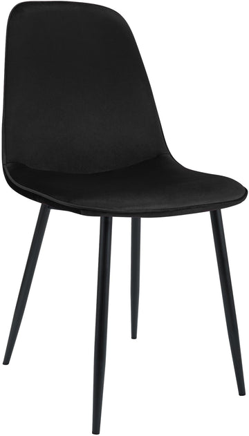 Eetkamerstoel Zwart Fluweel - Keukenstoel - Optimaal Zitcomfort Kleur zwart