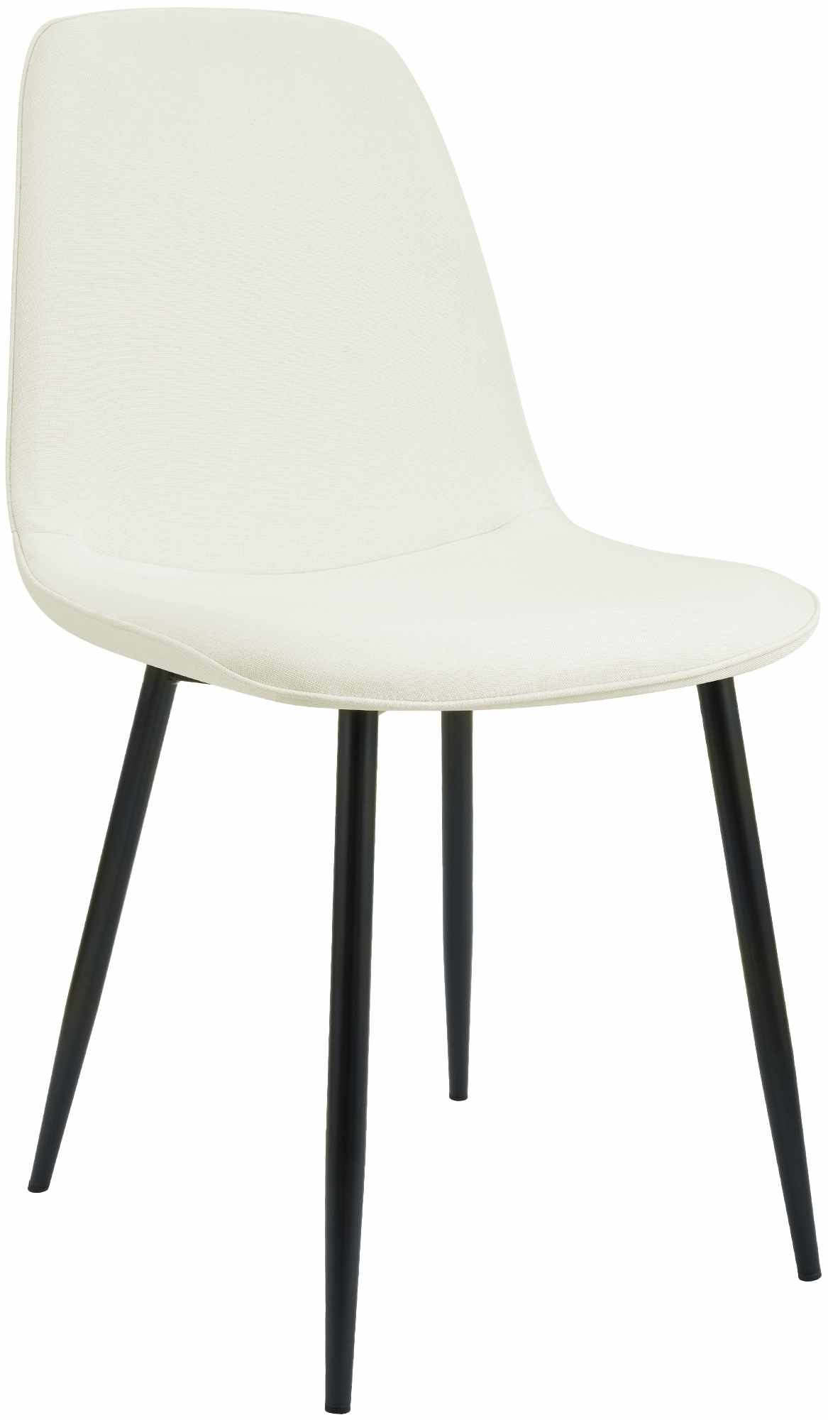 Eetkamerstoel, Gestoffeerde Stoel, Hoog Zitcomfort, Fluweel of Textiel Kleur crème