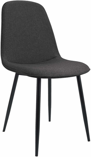 Eetkamerstoel Donkergrijs - Keukenstoel - Hoog Zitcomfort, Modern Design - Velvet/Textiel Kleur donkergrijs