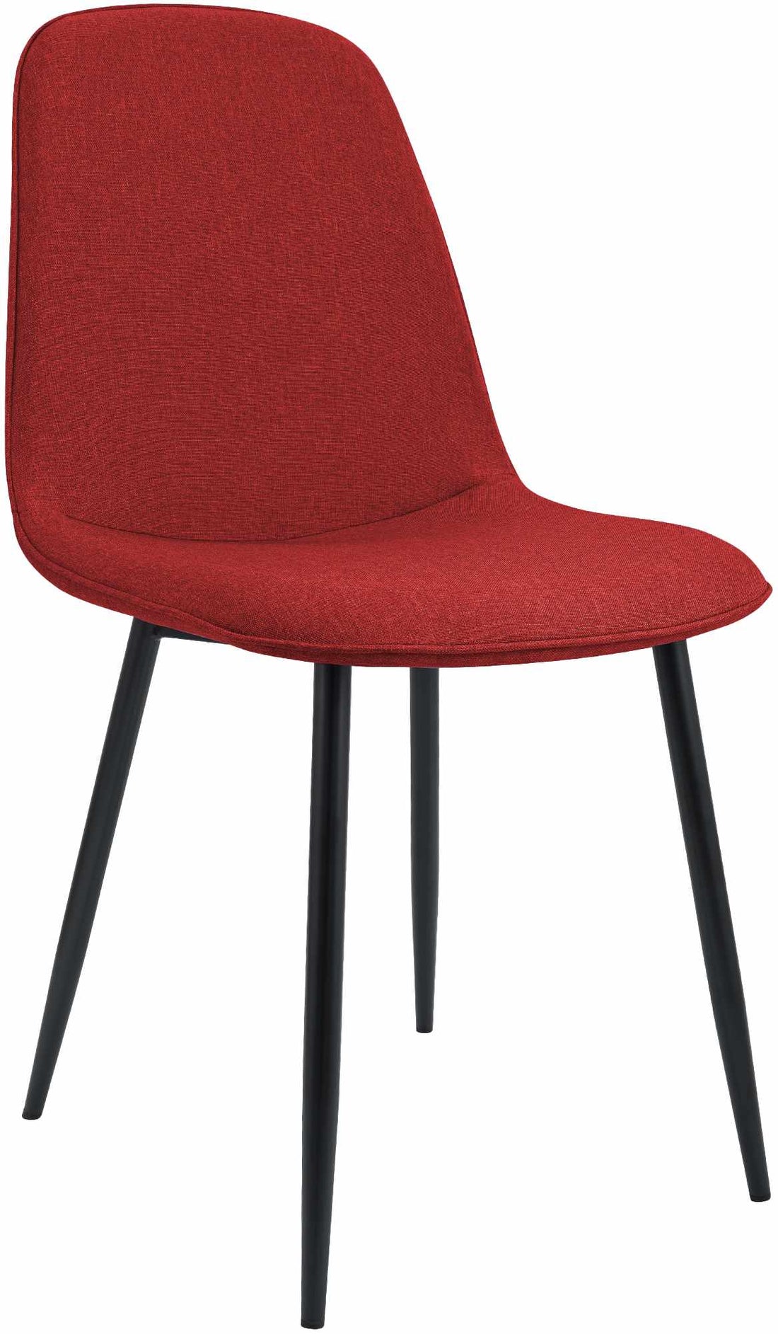 Comfortabele Eetkamerstoel - Keukenstoel - Duurzaam Textiel met Gepolijst Aluminium Frame Kleur rood