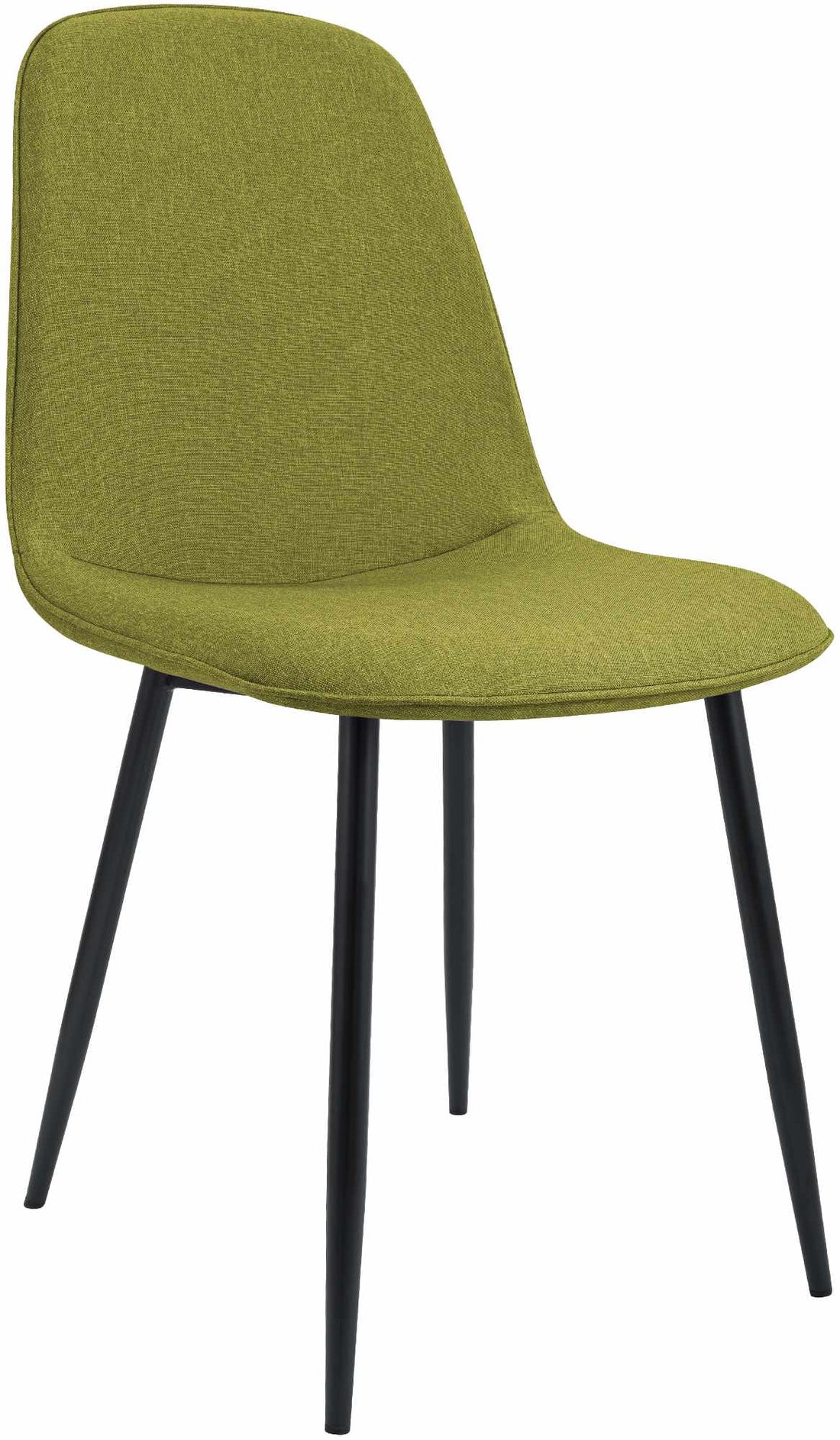 Eetkamerstoel Groene Stof - Moderne Designstoel - Hoog Zitcomfort, Zwarte Metalen Poten Kleur groen