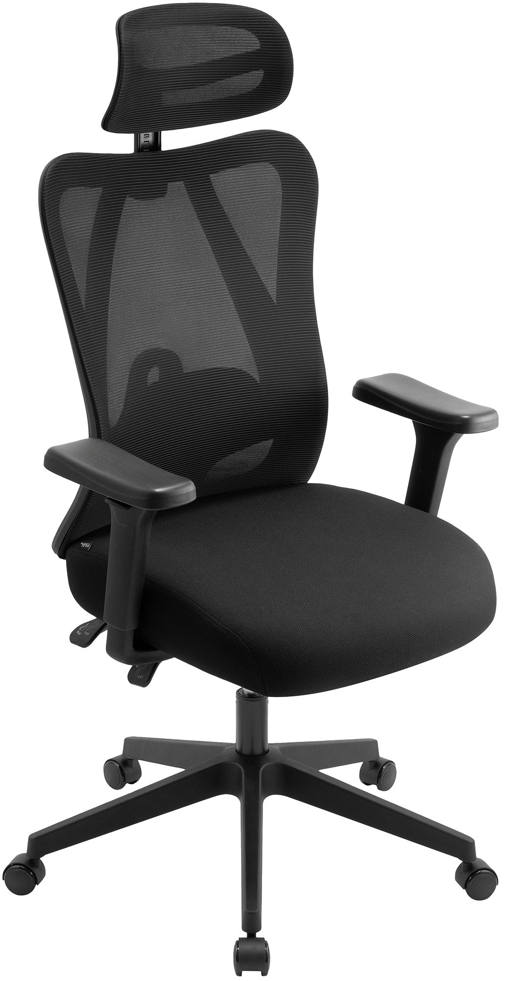 Ergonomische Bureaustoel - Kantoorstoel - 3D-verstelbare armleuningen, Ademend Netweefsel Kleur zwart