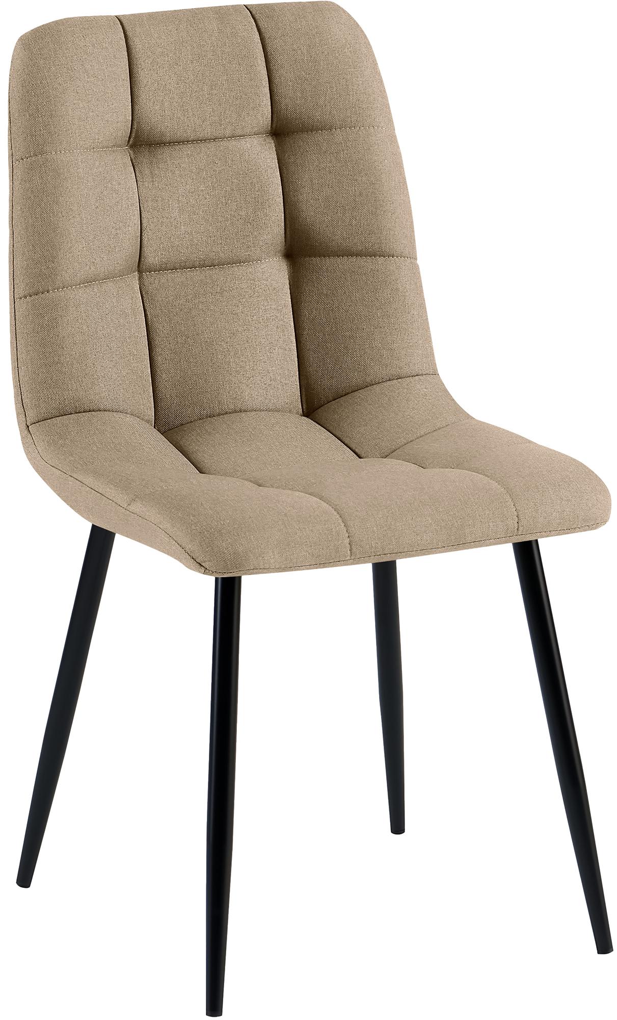 Eetkamerstoel, Keukenstoel, Comfortabele Zitting, Modern Design - Matzwart Onderstel Kleur taupe