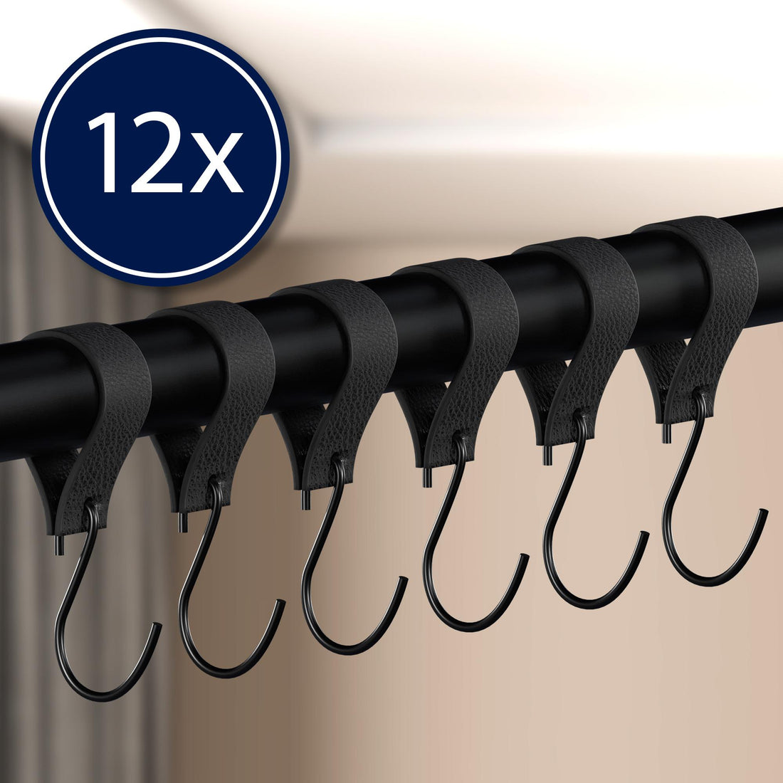 Kledingstang met 12 haken - Garderobestange - 50 kg draaggewicht