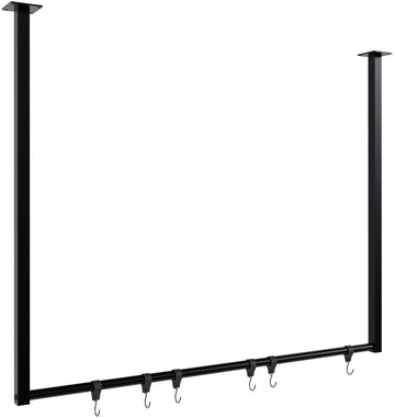 Kledingstandaard - Kledingroede - Plafondbevestiging, Elegant & Kreukvrij 50 Kg Draagvermogen Kleur zwart