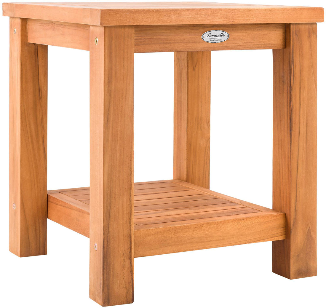 Bijzettafel Teak - Massief Hout - Weersbestendige Duurzaamheid voor Buitenruimtes Kleur teak