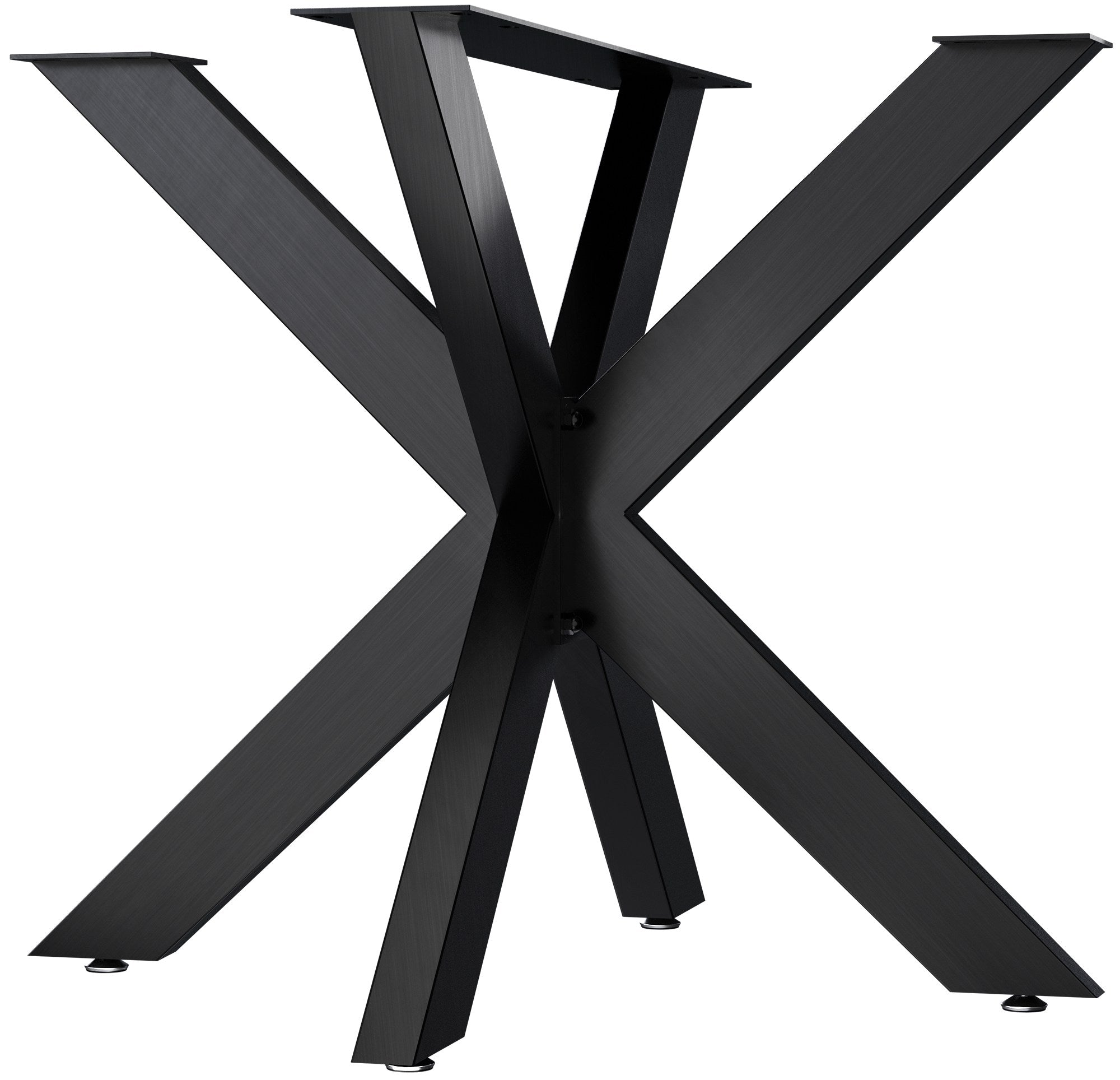 Industriële Tafelpoten Zwart - Stervormige Steunpilaren - Inclusief Vloerbeschermers Kleur industrieel zwart