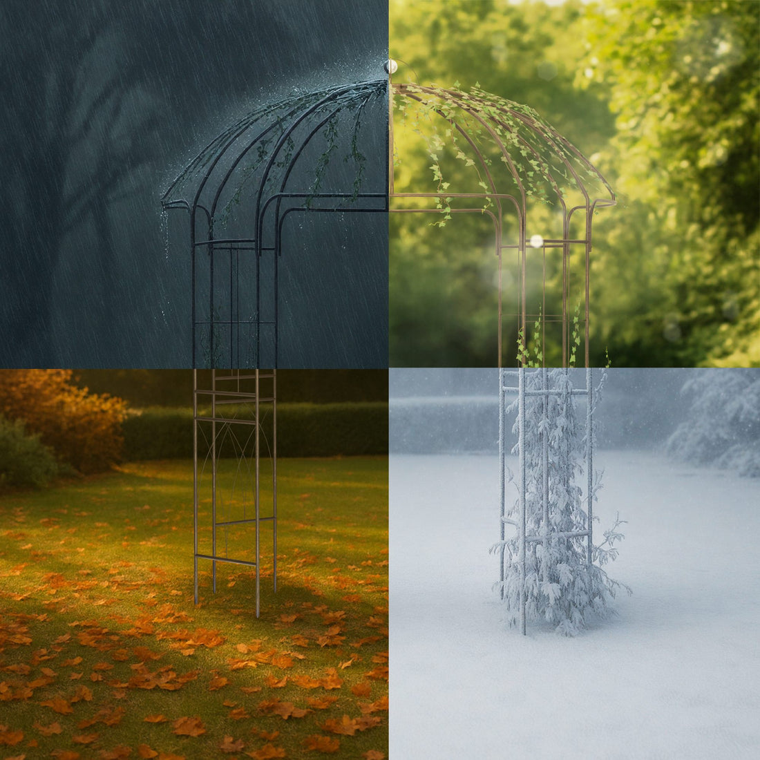 Metalen Rozenboog - Tuinboog - Weerbestendig & Stevig - Landelijke Sfeer - Bronze-look