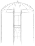 Paviljoen Rozenboog - Pergola - Weerbestendig Metaal - Landelijke Elegante Tuindecoratie Kleur antiek wit