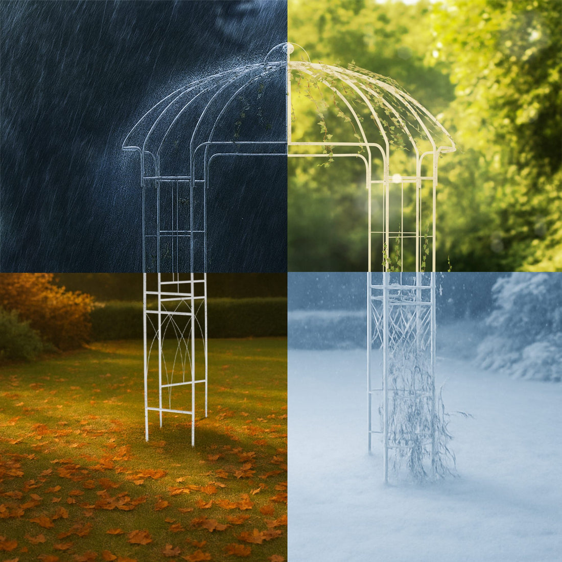 Paviljoen Rozenboog - Pergola - Weerbestendig Metaal - Landelijke Elegante Tuindecoratie