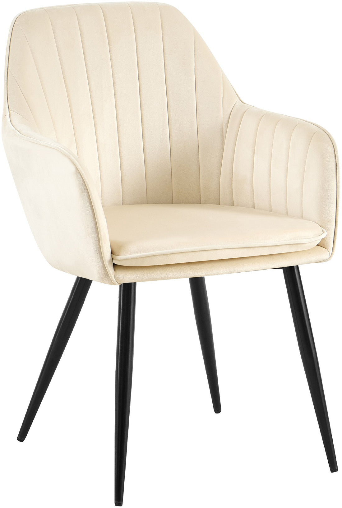 Eetkamerstoel Crème/Zwart - Fluwelen Zitcomfort - Ergonomisch Design voor Langdurig Genot Kleur crème