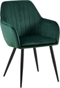 Groene Eetkamerstoel - Fluwelen Stoel - Ergonomisch Comfort & Moderne Elegantie Kleur groen