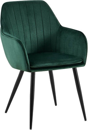 Groene Eetkamerstoel - Fluwelen Stoel - Ergonomisch Comfort & Moderne Elegantie Kleur groen