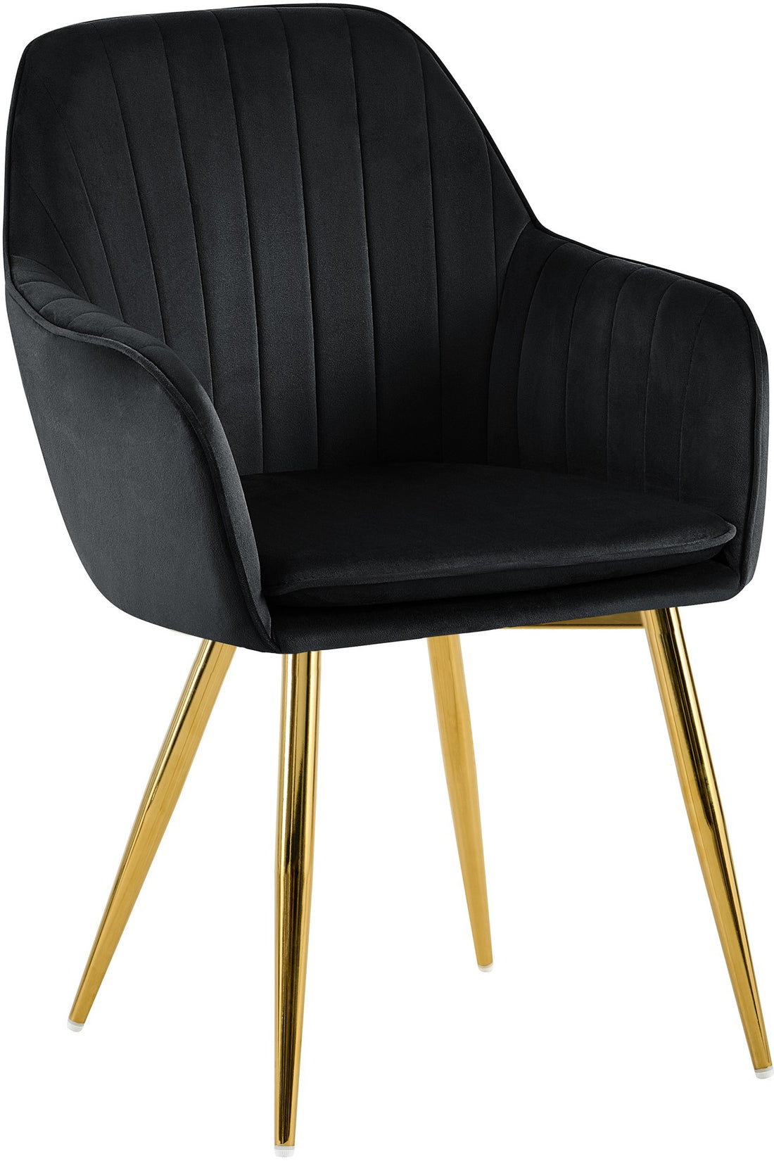 Eetkamerstoel Cheryl - Fluwelen Dining Chair - Ergonomisch Comfort, Metal Frame Kleur zwart