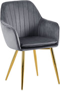 Fluwelen Eetkamerstoel Donkergrijs - Luxe Comfort - Ergonomisch Dynamic Frame Design Kleur donkergrijs