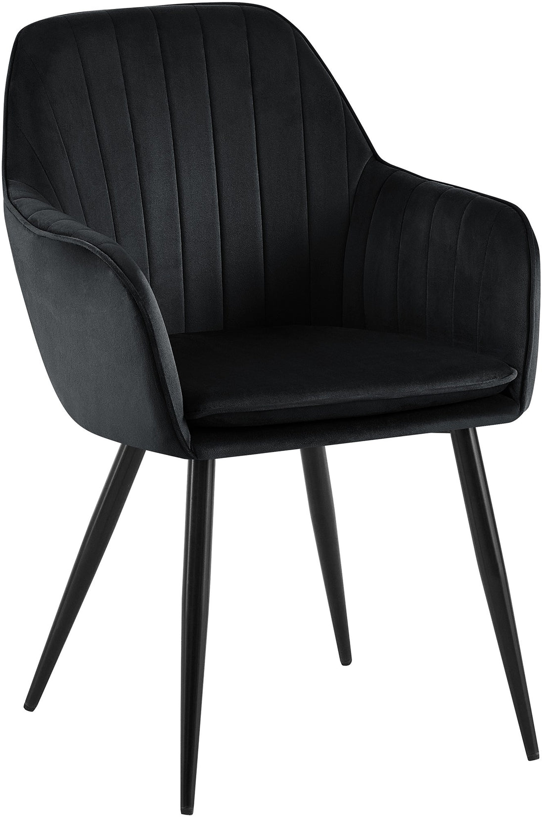 Fluwelen Eetkamerstoel - Fluwelen Zitstoel - Maximale Comfort & Elegante Look Kleur zwart