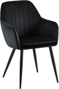 Fluwelen Eetkamerstoel - Fluwelen Zitstoel - Maximale Comfort & Elegante Look Kleur zwart