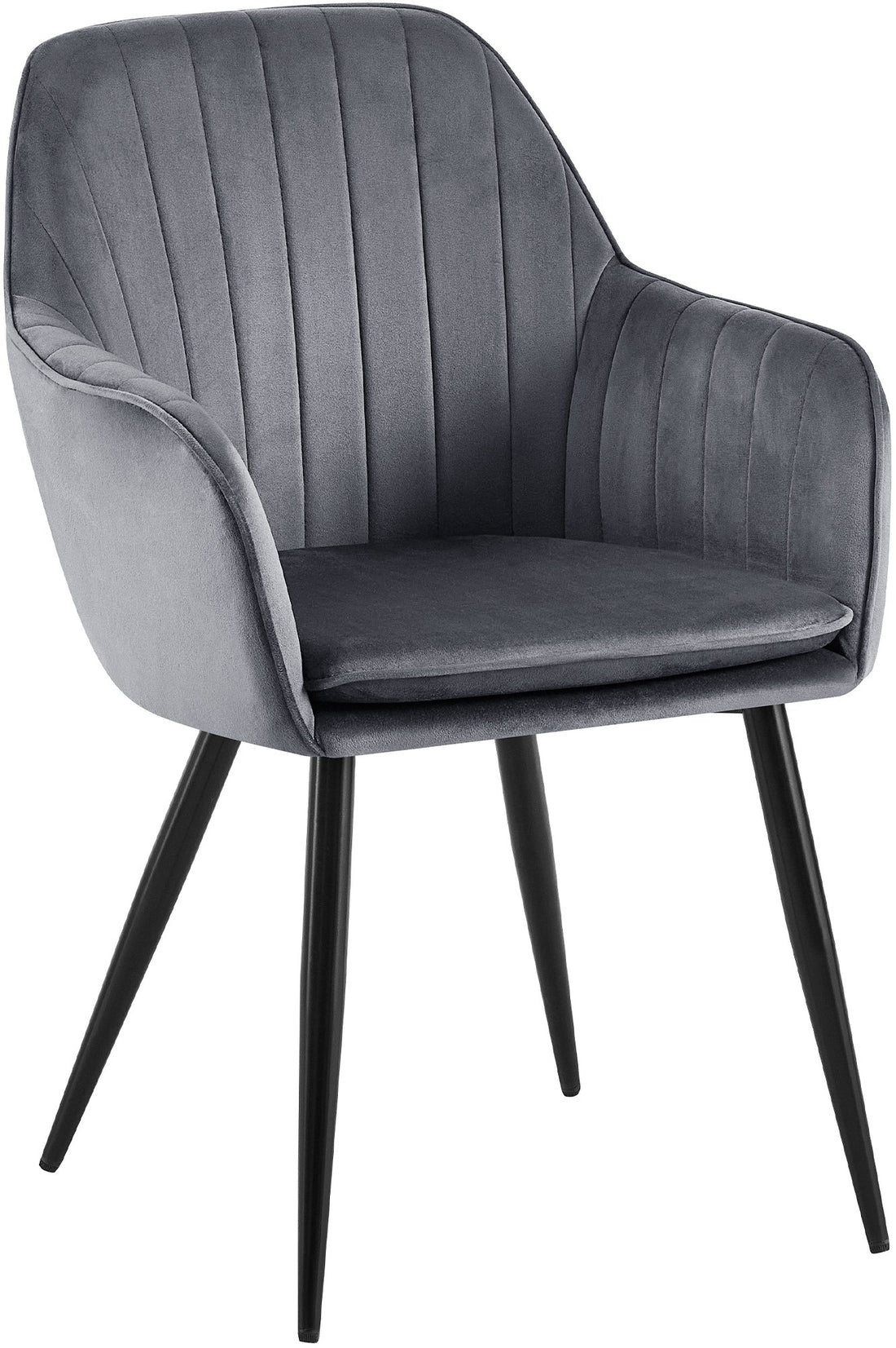 Eetkamerstoel Donkergrijs - Fluwelen Stoel - Maximaal Zitcomfort en Moderne Elegantietafelstijl Kleur donkergrijs