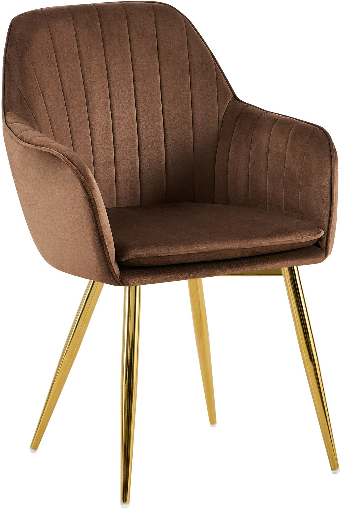 Fluwelen Eetkamerstoel - Moderne Zitstoel, Maximaal Comfort & Ergonomie, Stabiel Metalen Frame Kleur bruin