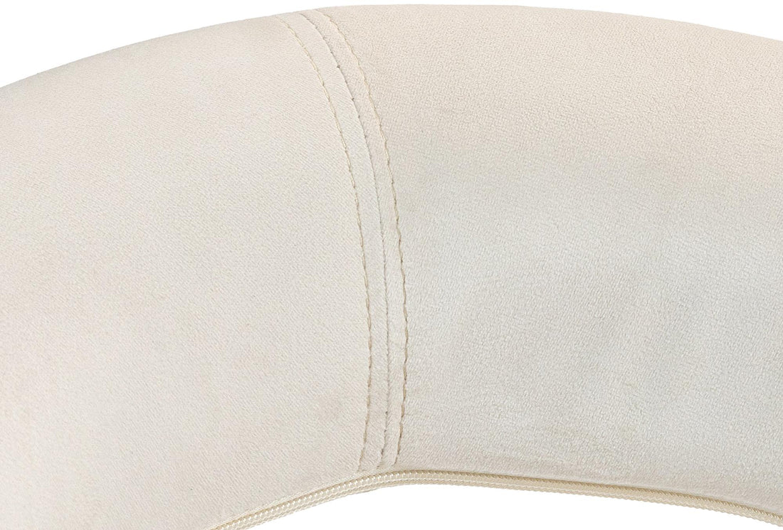 Fluwelen Werkkruk - Moderne Stoel - Comfortabele Rugleuning, Stijlvolle Zithoogte Verstelling Kleur crème