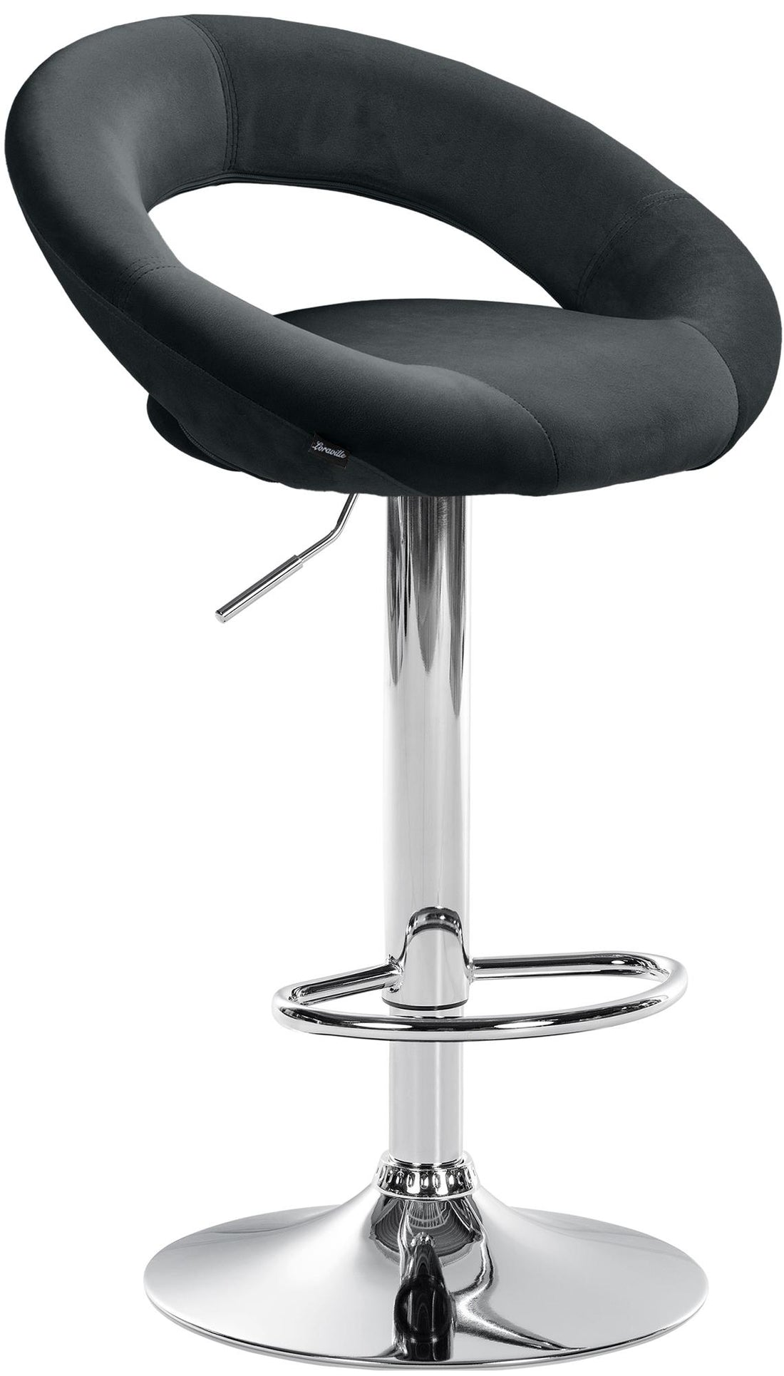 Verstelbare Fluwelen Barkruk - Elegant Comfort - Hoogte Tot 81 cm Kleur zwart