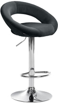 Verstelbare Fluwelen Barkruk - Elegant Comfort - Hoogte Tot 81 cm Kleur zwart