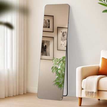 Moderne Spiegel - Multifunctionele Reflector - Maximale Flexibiliteit, Wand- & Staande Opties Kleur zwart-mat