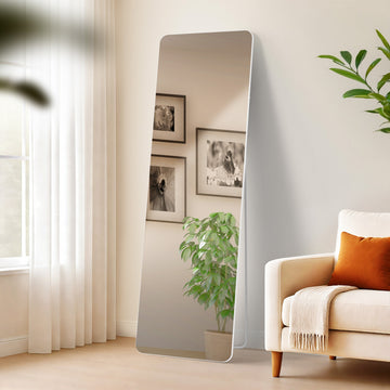 Staande/Wandspiegel - Flexibele Spiegel - Robuust Metallisch Frame voor Diverse Interieurs Kleur wit mat