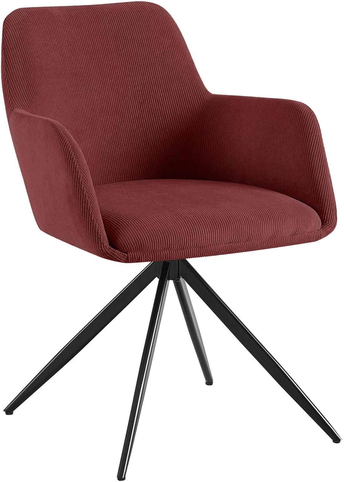 Eetkamerstoel Ribstof - Keukenstoel - 180° Draai-functie, Stijlvol en Comfortabel Design Kleur bordeauxrood