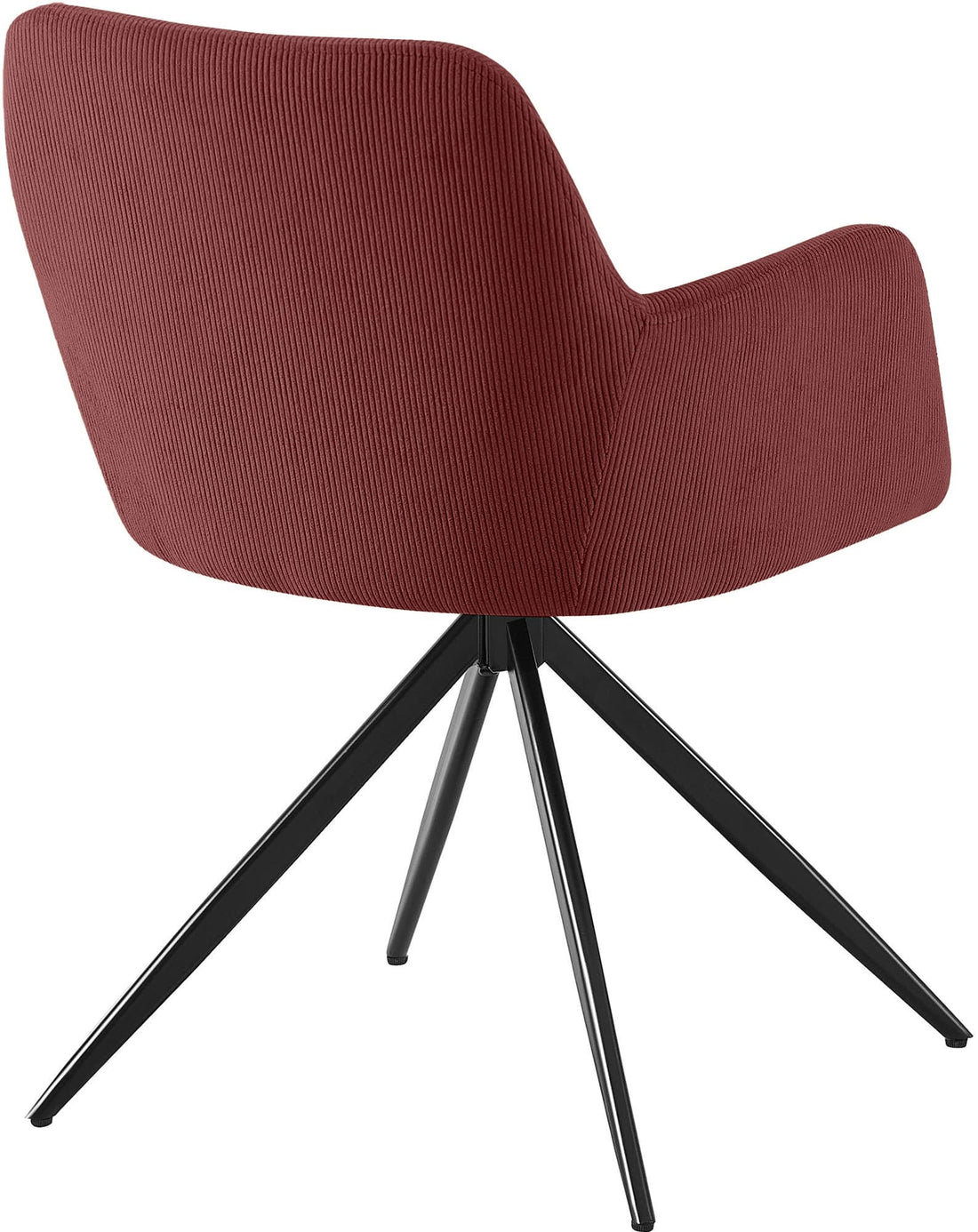 Eetkamerstoel Ribstof - Keukenstoel - 180° Draai-functie, Stijlvol en Comfortabel Design Kleur bordeauxrood
