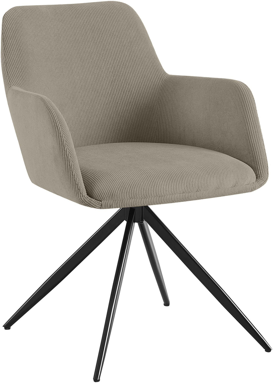 Eetkamerstoel Ribstof - Modern Design - 180° Draaifunctie - Geweldig Zitcomfort Kleur taupe