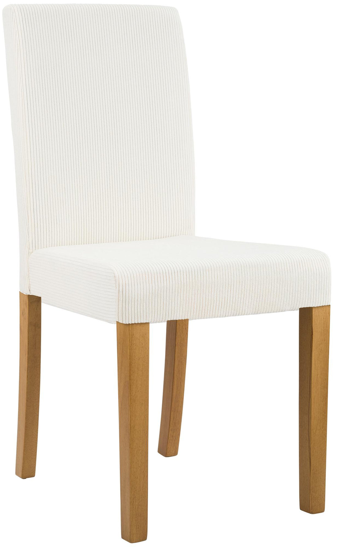 Eetkamerstoel Corduroy - Stoel met armleuningen - Hoog zitcomfort - Crème - Bodembeschermers Kleur crème