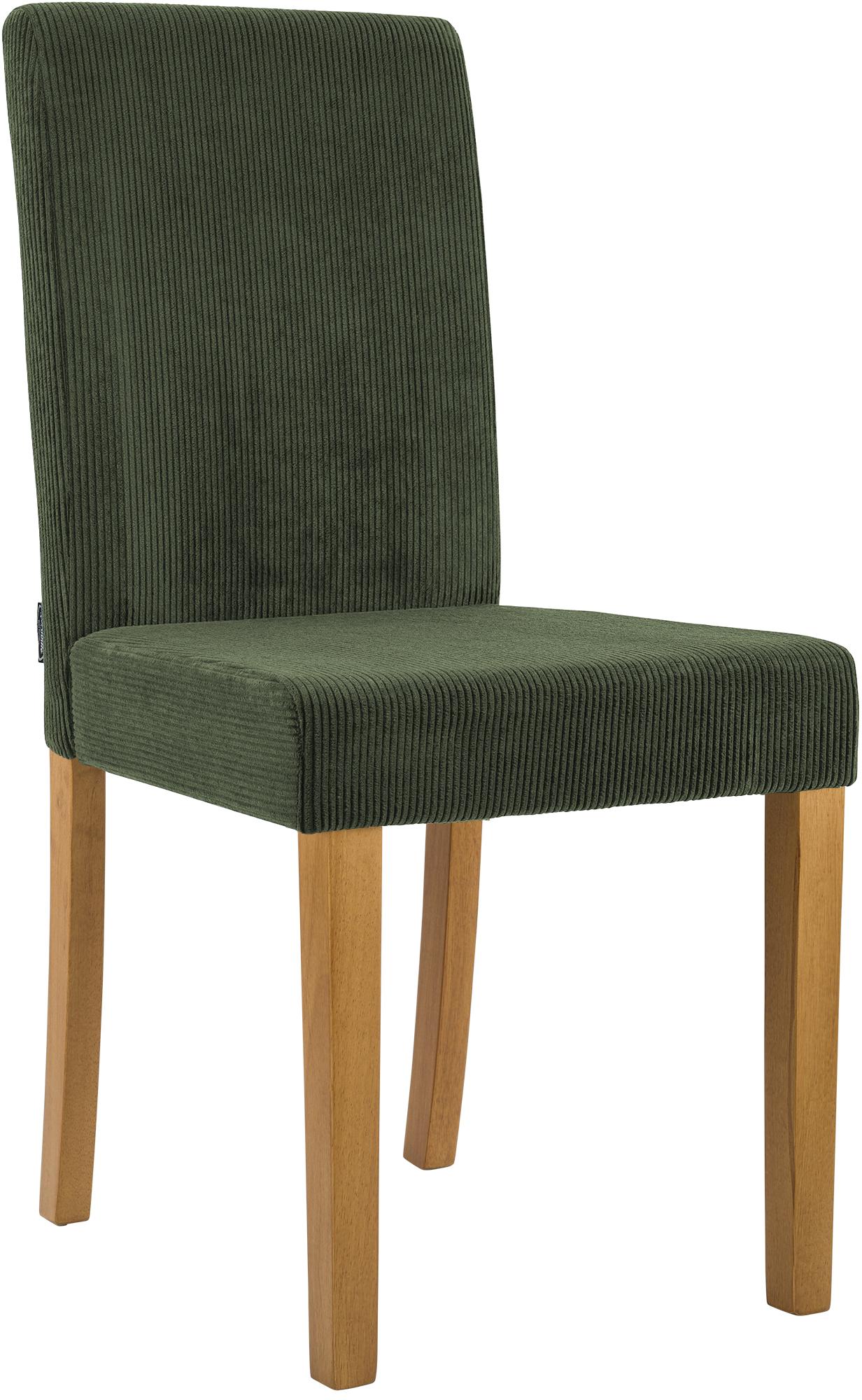 Groene Corduroy Eetkamerstoel – Keukenstoel – Extra Comfort, Stevig Houten Frame, Bodembescherming Kleur groen