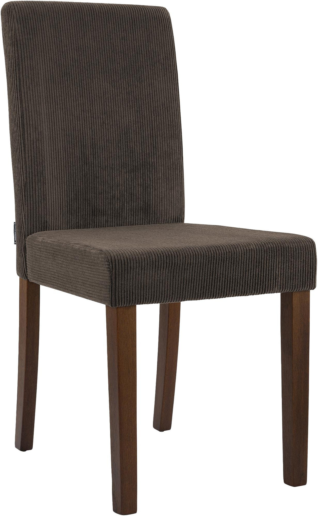 Eetkamerstoel Corduroy - Ribfluwelen Stoel - Comfortabel Kussen - Stevig Houten Frame Kleur bruin