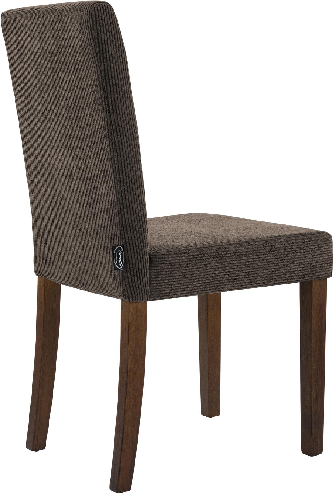 Eetkamerstoel Corduroy - Ribfluwelen Stoel - Comfortabel Kussen - Stevig Houten Frame Kleur bruin