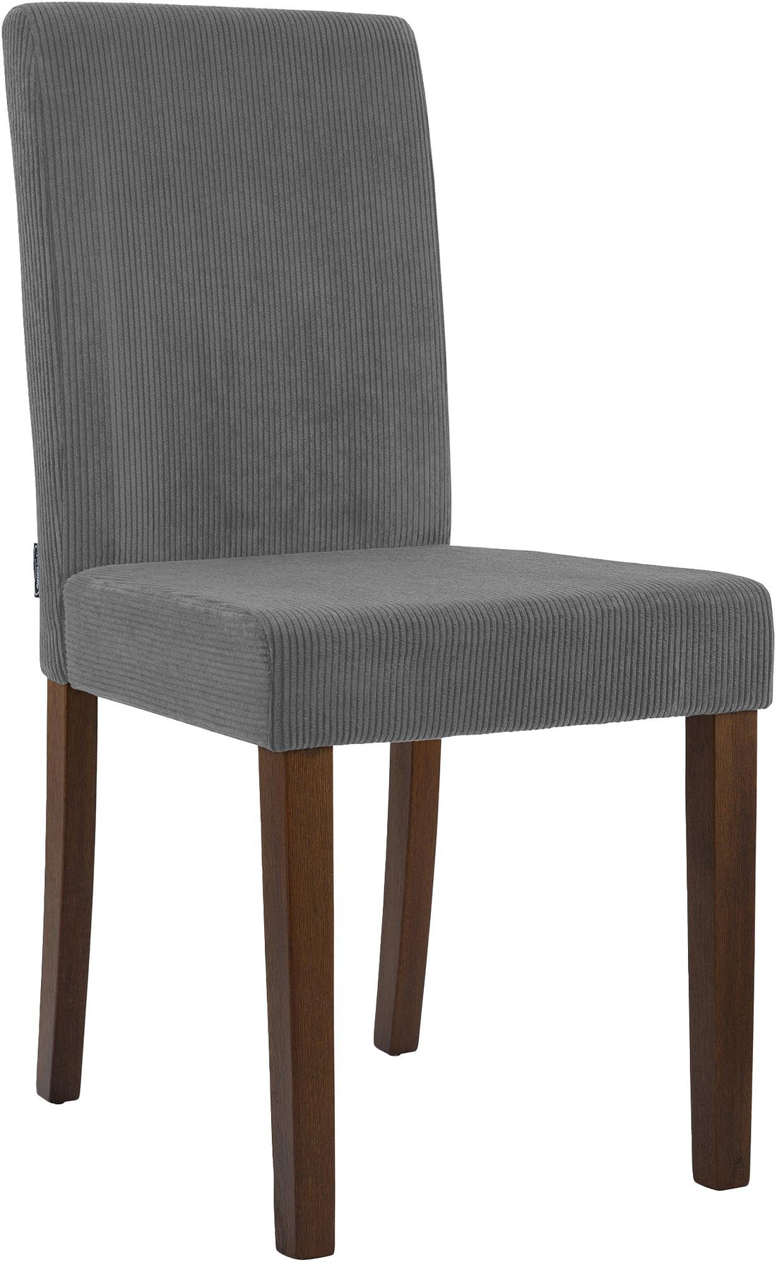 Moderne Eetkamerstoel - Comfortabele Stoel - Corduroy Stof, Hoge Zitleuningen, Bodembescherming Kleur grijs
