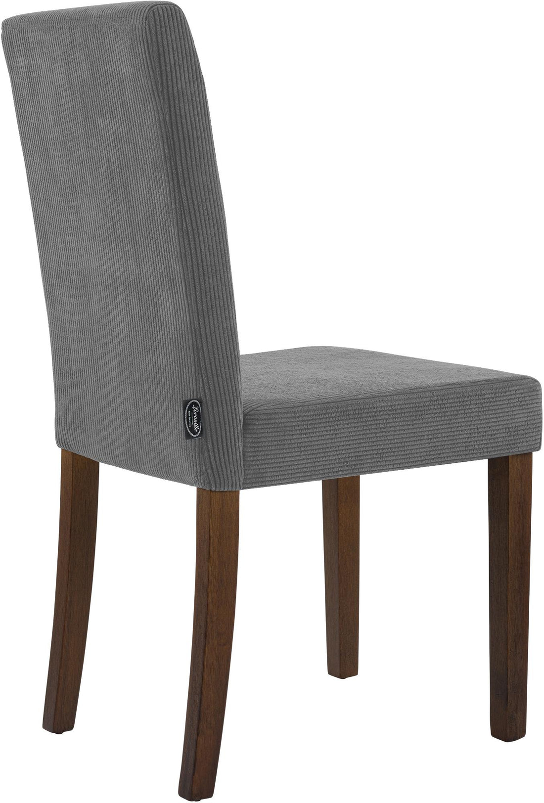 Moderne Eetkamerstoel - Comfortabele Stoel - Corduroy Stof, Hoge Zitleuningen, Bodembescherming Kleur grijs