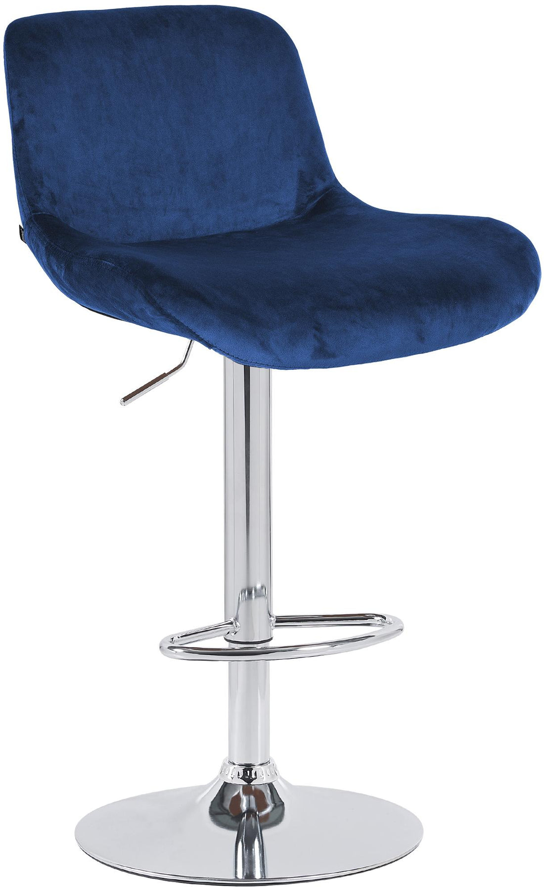 Barkruk met Chroom Frame - Hoge Kruk - Optimaal Zitcomfort, Fluweel of Stof Bekleding Kleur blauw