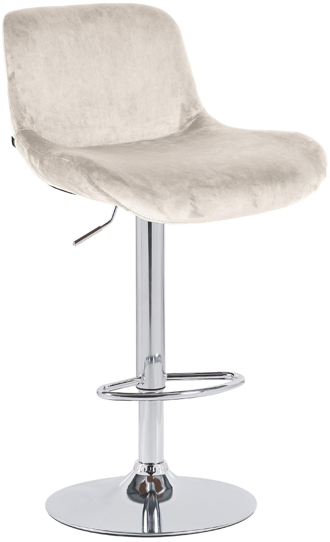 Barkruk Chroom Frame - Hocker - Hoog Zitcomfort, In Hoogte Verstelbaar & 360° Draaibaar Kleur crème