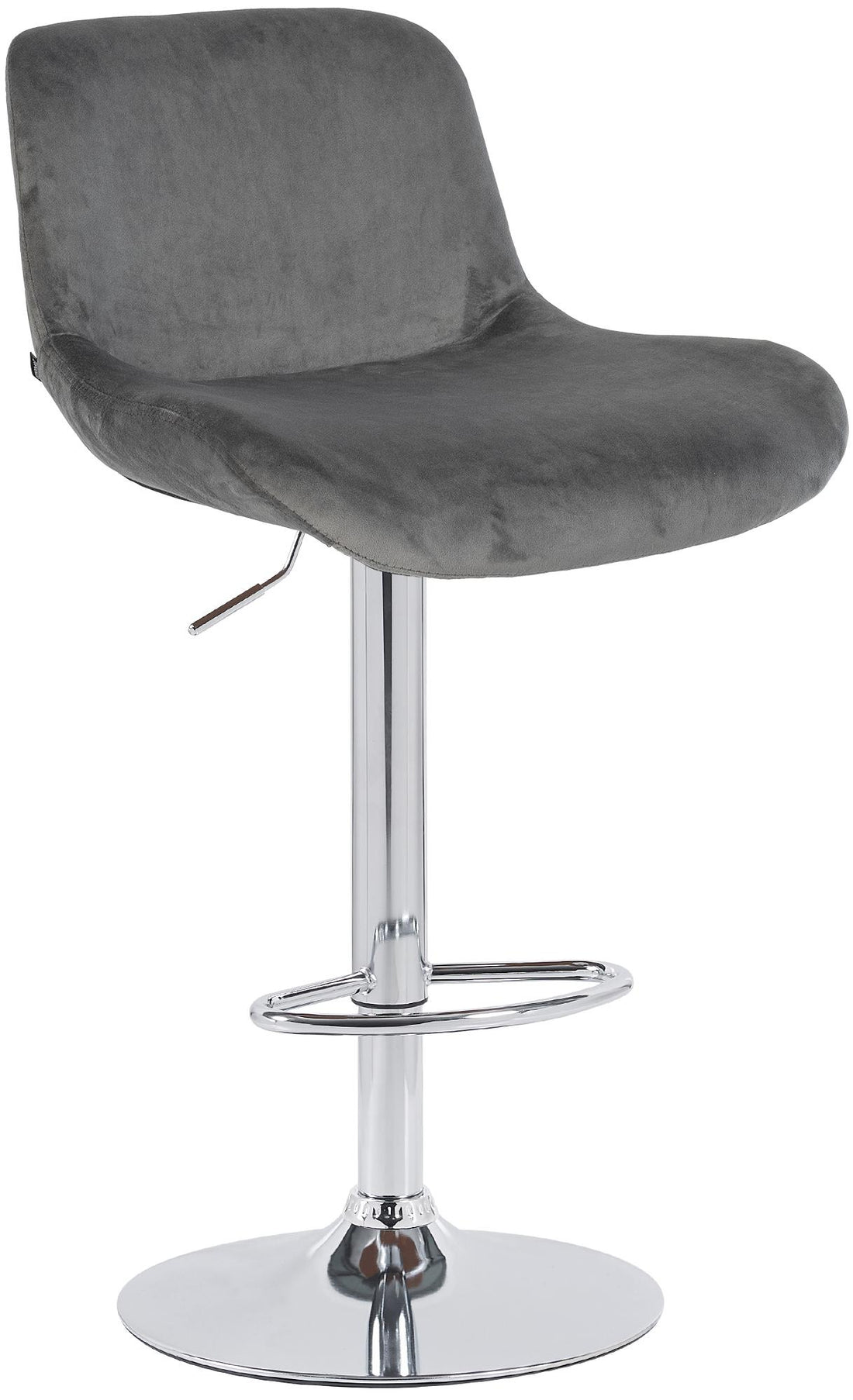 Barstoel met Chroom Frame - Kruk - Hoog Zitcomfort - 360° Draaifunctie - Elegant Design Kleur donkergrijs