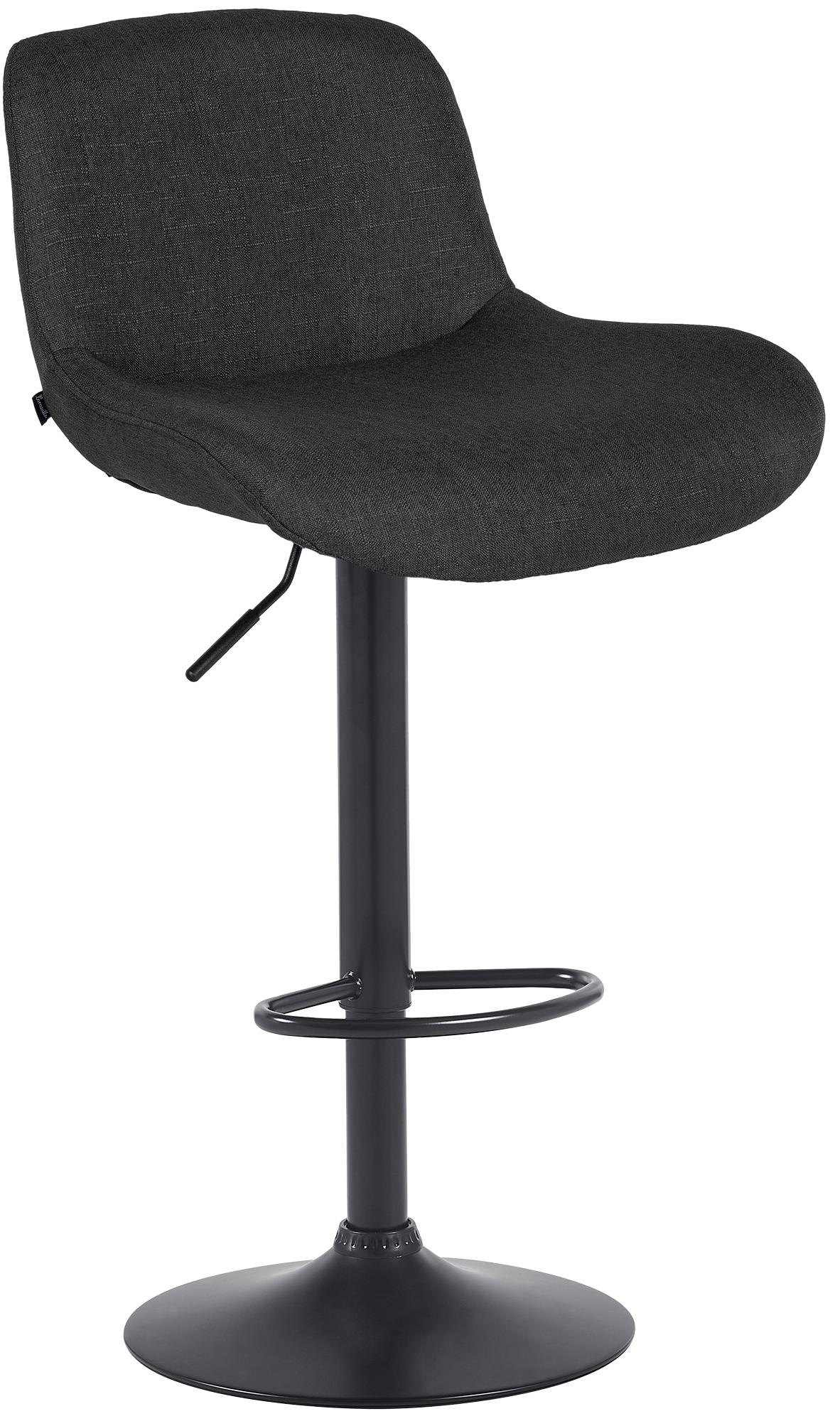 Barkruk - Hoge stoel - Verstelbaar & comfort - Met voetensteun & 360° draaibaar mat zwart stof Kleur zwart Materiaal Stof