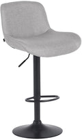 Barkruk - Hoge stoel - Verstelbaar & comfort - Met voetensteun & 360° draaibaar mat zwart stof Kleur lichtgrijs Materiaal Stof
