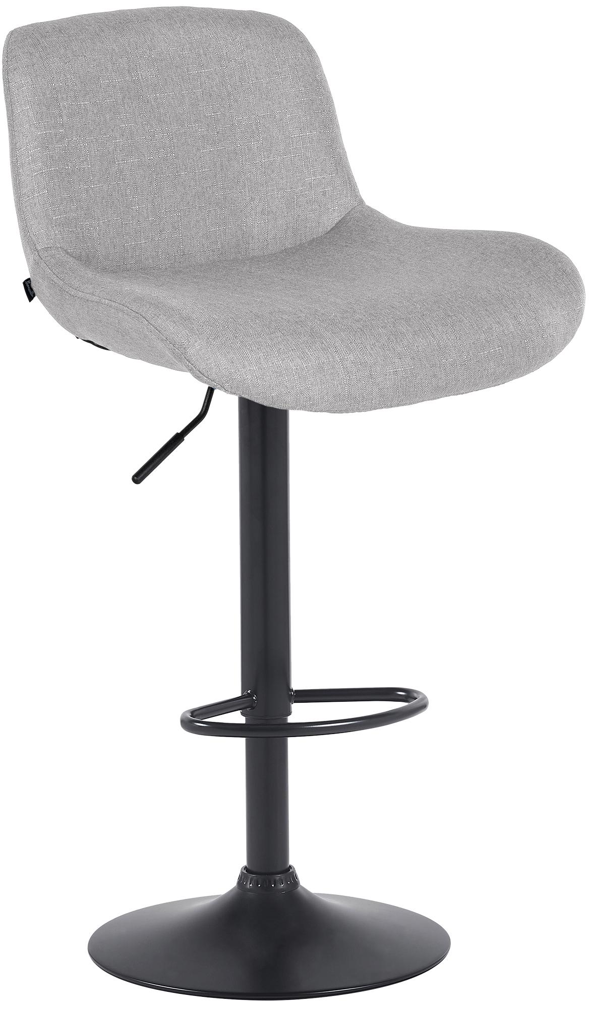 Barkruk - Hoge stoel - Verstelbaar & comfort - Met voetensteun & 360° draaibaar mat zwart stof Kleur lichtgrijs Materiaal Stof