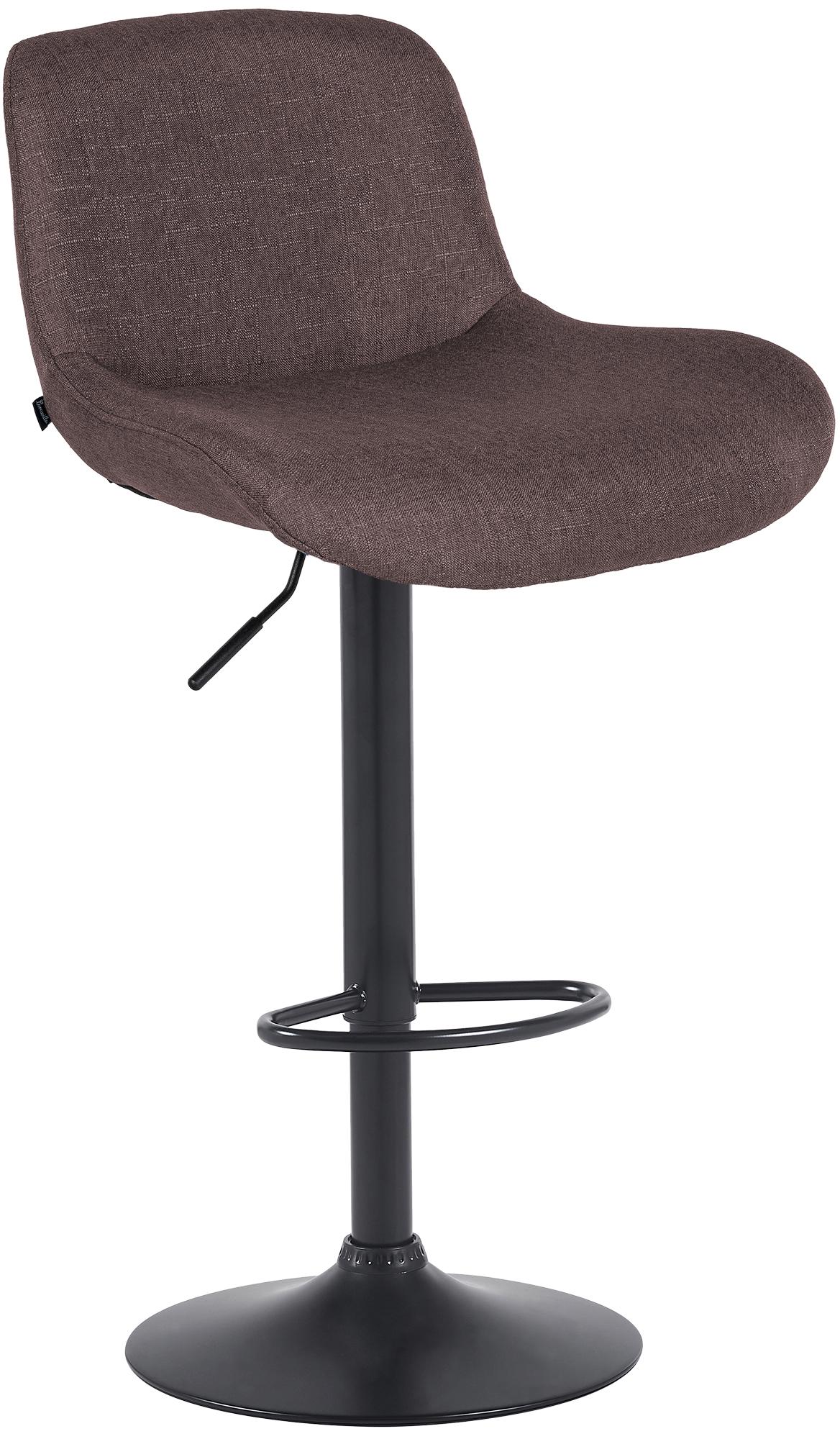 Barkruk - Hoge stoel - Verstelbaar & comfort - Met voetensteun & 360° draaibaar mat zwart stof Kleur donkerbruin Materiaal Stof
