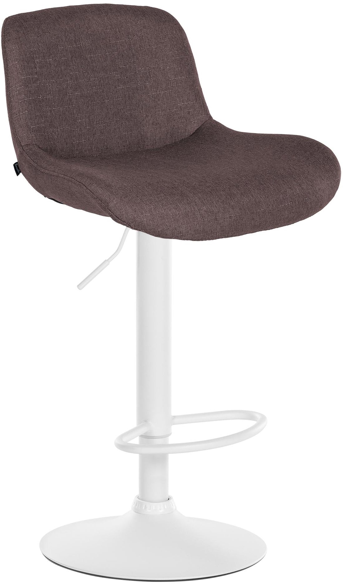 Moderne Witte Barkruk - Comfortabele Design Kruk - In Hoogte Verstelbaar en 360° Draaibaar Kleur donkerbruin Materiaal Stof