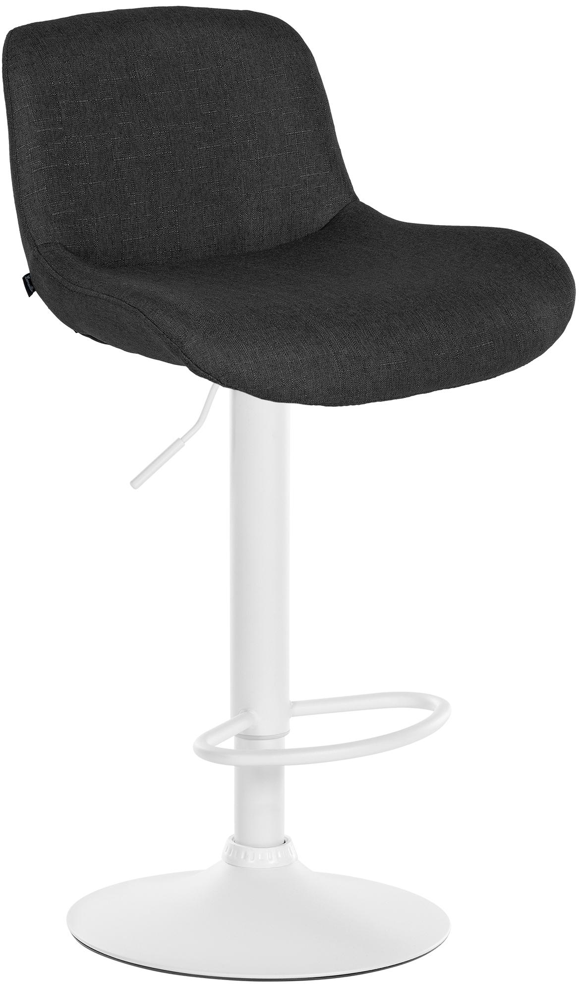 Moderne Witte Barkruk - Comfortabele Design Kruk - In Hoogte Verstelbaar en 360° Draaibaar Kleur zwart Materiaal Stof